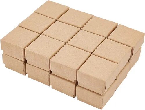 Miniatura 8 de PH PandaHall Paquete de 48 cajas de regalo para anillos, cajas de regalo de joyería de 1.5 x 1.5 x 1.1 pulgadas, caja de joyería cuadrada de cartón