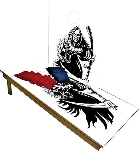 Miniatura 23 de BackYardGamesUSA Juego de tablas de cornhole de madera prémium hechas a mano – Serie Calavera – Hecho a mano en Estados Unidos, tamaño reglamentario