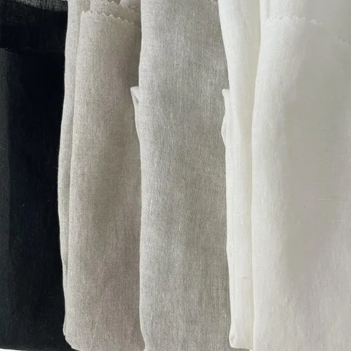 Miniatura 4 de Tela de lino natural oscura y ligera de alto trenzado Material versátil y duradero para creaciones elegantes, ideal para coser y decoración