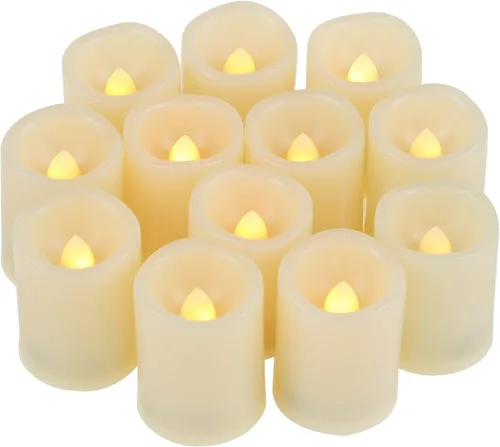 Miniatura 11 de CANDLE CHOICE Velas votivas sin llama que funcionan con pilas con temporizador, pequeñas luces LED con temporizador de ciclo diario automático