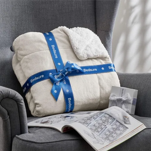 Miniatura 8 de Bedsure GentleSoft - Manta de forro polar Sherpa para sofá, manta de Navidad gruesa y cálida para invierno, manta de felpa suave y esponjosa como