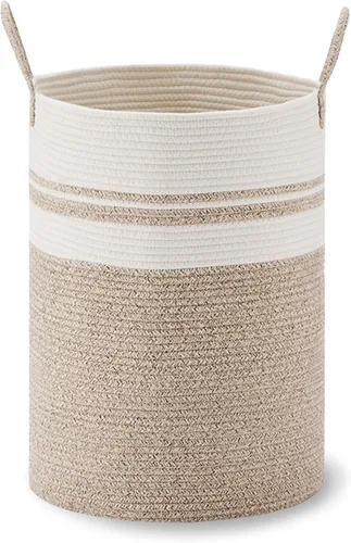 Miniatura 8 de VIPOSCO Cesta de lavandería grande, cesta de almacenamiento de cuerda tejida alta para mantas, juguetes, ropa sucia en la sala de estar, baño