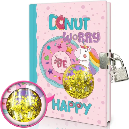 Miniatura 11 de Diario para niñas con cerradura para niños, GINMLYDA Diarios rosas lindos 18x13.5 cm 160 páginas Cuaderno secreto para niñas con cerradura y llave
