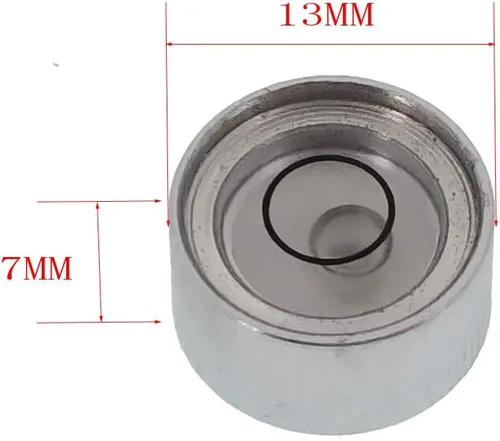 Miniatura 2 de Mini metal universal horizontal burbuja nivel de agua equilibrio nivel burbuja redondo 0.512x0.276 in (blanco plateado)
