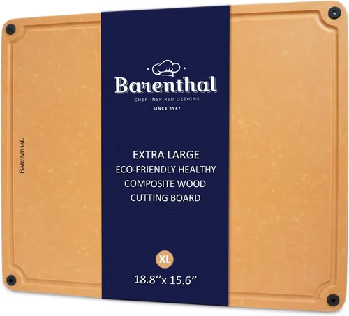 Miniatura 12 de Juego de 2 tablas de cortar para cocina, aptas para lavavajillas, ecológicas, tabla de cortar reversible con asas y ranuras para jugos, tabla