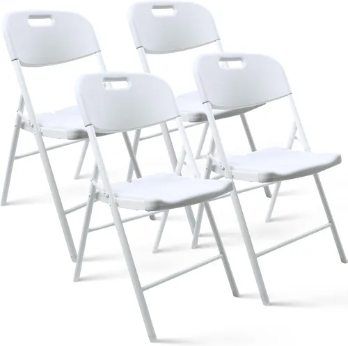 Miniatura 12 de Paquete de 10 sillas plegables, capacidad de peso de 600 libras, sillas plegables resistentes para interiores y exteriores, para restaurantes, Negro