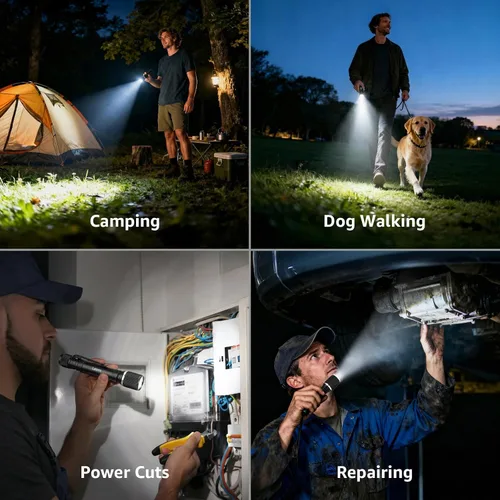 Miniatura 7 de Lepro LED Mini Flashlight High Lumens with Clip, Waterproof, Energy Saving, Portable for Outdoor, Emergency, AA Batteries Included, Tactical &