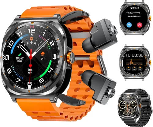 Miniatura 11 de Reloj inteligente con auriculares en el interior, contesta llamadas y escucha música, relojes de seguimiento de fitness, más de 100 modos deportivos