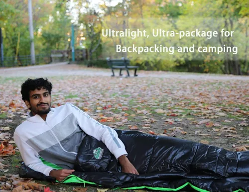 Miniatura 5 de Saco de dormir para adultos y niños de 4 estaciones, cálido, impermeable y ligero, ideal para camping, mochilero y senderismo