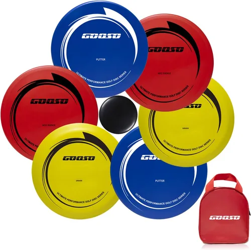 GOOSO Juego de discos de golf – Discos de conductor, rango medio y putter con bolsa de golf de disco para exteriores y patio trasero, plástico