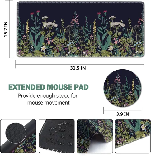 Miniatura 7 de AIMSA - Alfombrilla de mouse grande para juegos, extendida con borde cosido, alfombrilla de mouse para teclado XL, base de goma antideslizante, 31.5