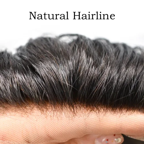 Miniatura 3 de Toupee para hombres Cabello humano real suave encaje suizo para hombre Toupee Hair Piece Sistema de reemplazo para hombres Sistema de pelo Protesis