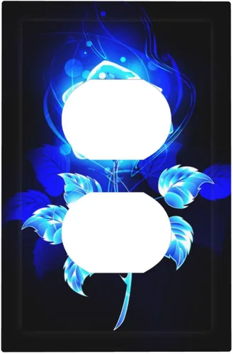 Miniatura 88 de Funky Retro Vintage 70s 60s Boho Hippie Hongo Botánico Floral 2 Gang Interruptor de luz de palanca doble Placa de pared Cubierta de toma de Planta