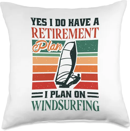 Miniatura 4 de Windsurf Surfing & Windsurfing Apparel Yes I Have Retirement Plan, Windsurfer Throw Pillow, 16x16, Multicolor