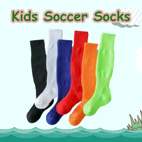 Miniatura 3 de Marchare Calcetines de fútbol para niños, calcetines de fútbol para niños, calcetines deportivos sólidos hasta la rodilla para niños y niñas