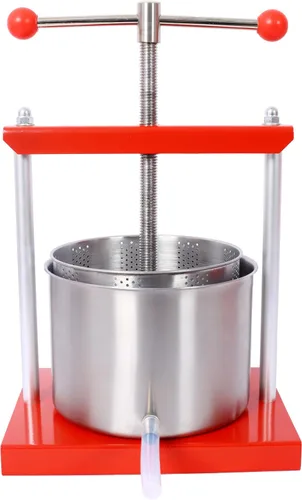Prensa manual para vino, máquina de prensa de barriles de acero inoxidable de 1.6 galones para jugo, verduras, vino, aceite de oliva, leche de