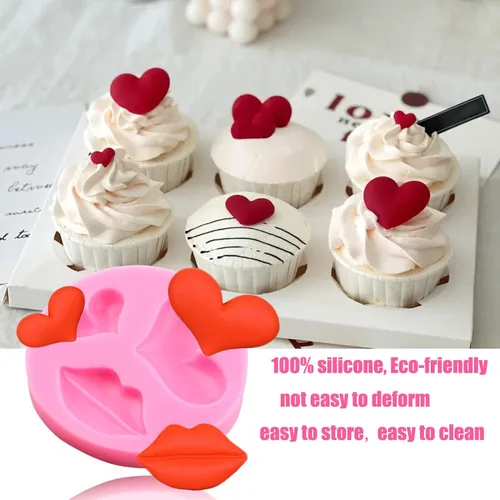 Miniatura 4 de Moldes de silicona para labios para fondant, colección de besos de labios, moldes de fondant para el día de San Valentín, para decoración