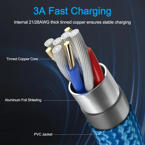 Miniatura 4 de Paquete de 2 cables de carga USB C de 6 pies para Motorola Moto G Fast/G Power/G Pure/G Stylus 5G, Moto G9 G8 G7 Play Power Plus Edge X4 Z4 Z3 Z2