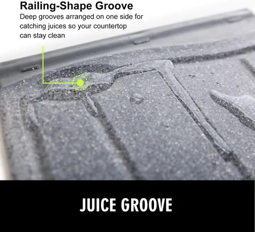 Miniatura 5 de Tabla de cortar de plástico extragrande, tabla de cortar antideslizante de 16 pulgadas para carne, tabla de cortar de cocina más gruesa, diseño Gris