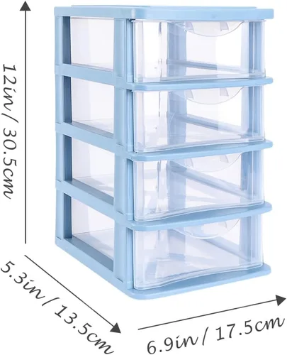 Miniatura 3 de NUOBESTY Cajones de almacenamiento de plástico, 12 x 6.88 x 5.31 pulgadas, pequeño cajón de almacenamiento de escritorio, organizador de maquillaje