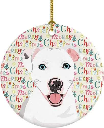 Miniatura 30 de Caroline's Treasures Bulldog Francés Azul de Navidad Adorno de Cerámica Decoraciones Colgantes para Árbol de Navidad para Hogar Navidad, Festividad