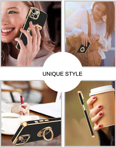 Miniatura 8 de VENINGO Funda para iPhone 14, funda para iPhone 14, ajuste delgado, suave soporte de anillo de 360° con base, compatible con soporte magnético