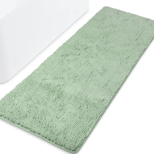 Miniatura 130 de Yeaban Alfombra de pasillo de baño de 24 x 72 pulgadas, antideslizante, alfombra de baño larga de felpilla gruesa, absorbente y lavable, alfombra
