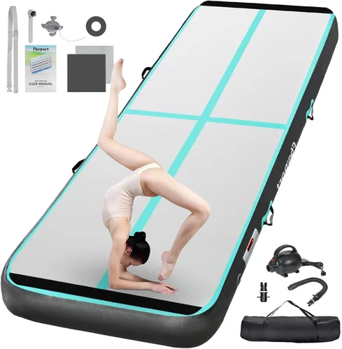 Miniatura 25 de FBSPORT - Colchonetas inflables de entrenamiento de 4 u 8 pulgadas de grosor, pistas de gimnasia para uso en el hogar, animadoras, yoga