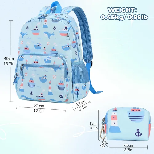Miniatura 60 de Mygreen - Mochila escolar con bonitos diseños para niños y niñas, 11.5 x 15.7 x 5.1 pulgadas