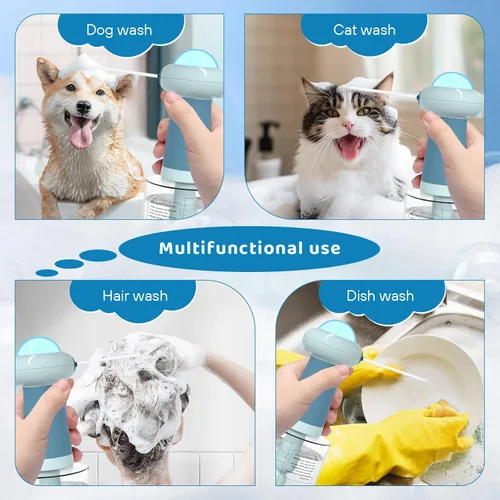 Miniatura 4 de Dispensador eléctrico de champú para perros, rociador de champú para gatos IPX7, suministros de baño para mascotas, dispensador automático de champú