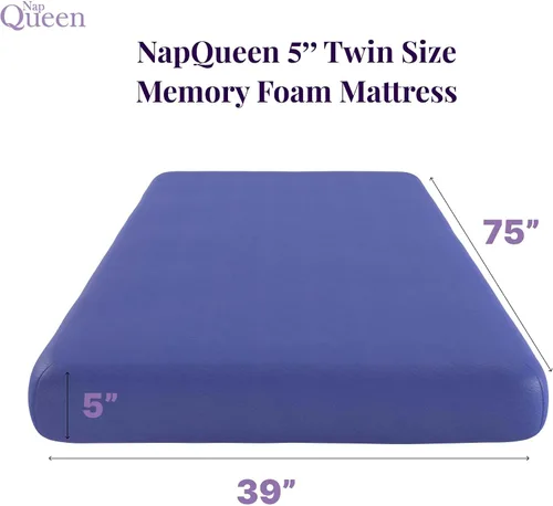 Miniatura 2 de Colchón individual de 5 pulgadas, colchón de espuma viscoelástica con funda extraíble lavable, colchón de cama individual para niños, adolescentes