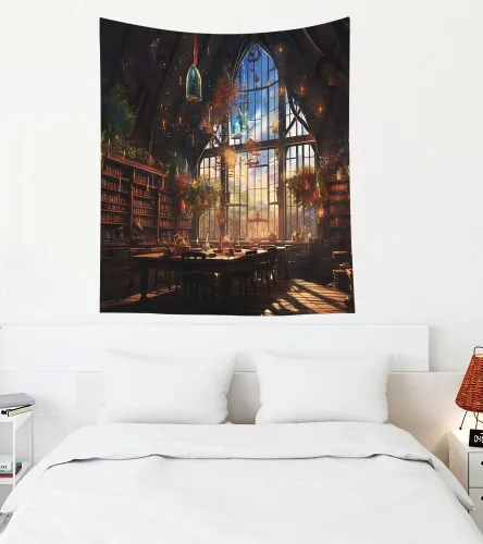 Miniatura 84 de EMMTEEY Tapiz de pared con bosque - Árbol de pino verde y niebla, arte de pared natural, 80x60 pulgadas, tapiz grande de estilo bohemio para sala