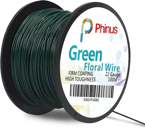 Alambre floral, 110 yardas de calibre 22, alambres verdes para floristería, cables flexibles de alambre verde para manualidades, coronas de Navidad,