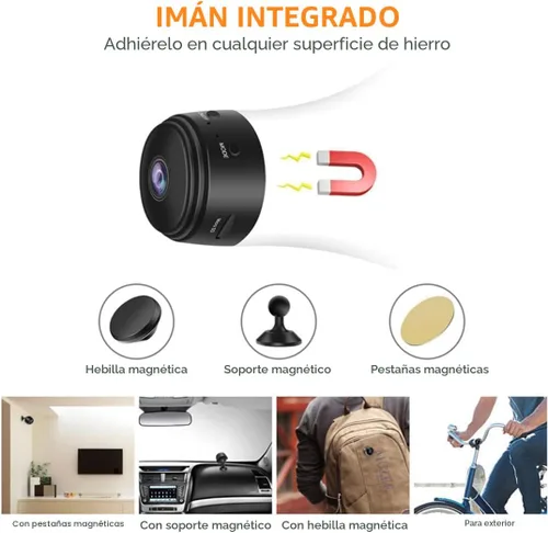 Miniatura 3 de Cámara de seguridad mini Enzemit, cámara A9 mini, cámara WiFi 1080P HD para interiores y exteriores para bebé/mascota/niñera, cámara IP