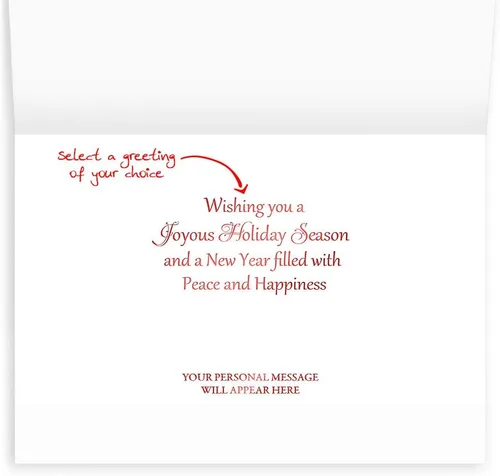 Miniatura 2 de The Gallery Collection, 25 tarjetas de Navidad de negocios personalizadas con sobres forrados con papel de aluminio (cláusula del contratista)