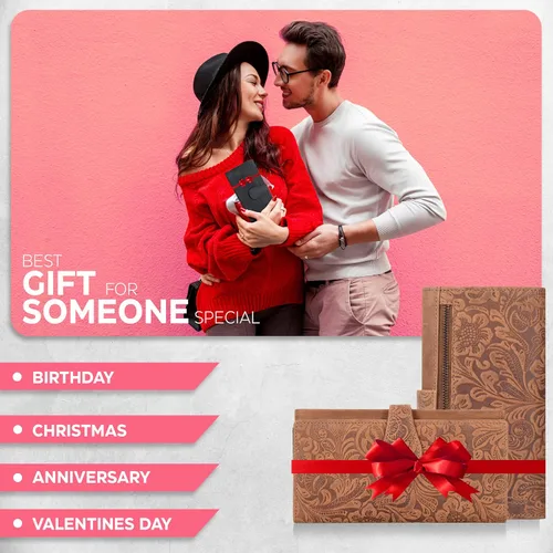 Miniatura 5 de Cartera de cuero real para mujer con bloqueo RFID, tarjetero triple de diseñador con cartera de ventana de identificación, Negro -, Cfh12