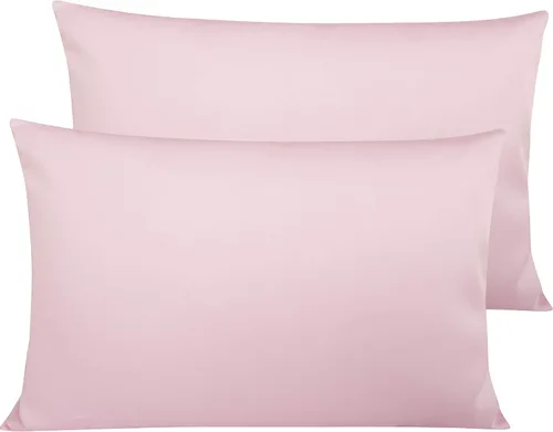 NTBAY Fundas de Almohada de Algodón Egipcio Queen - Juego de 2, Fundas de Almohada de Algodón de 500 Hilos - Fundas de Almohada Suaves y Rosa