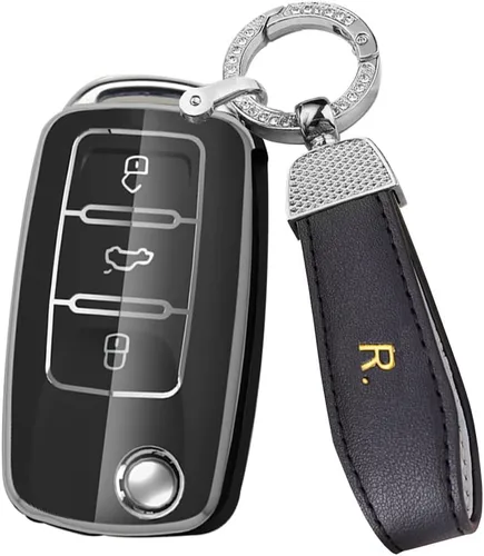 Miniatura 17 de ontto Funda para llave de coche para Volkswagen Jetta Beetle, Tiguan Passat Golf MK6 Polo Morado, Púrpura