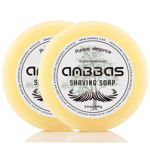 Miniatura 6 de Anbbas Jabón de afeitar leche de cabra para barba, peluquero tradicional afeitado húmedo (2 piezas, 7 onzas)