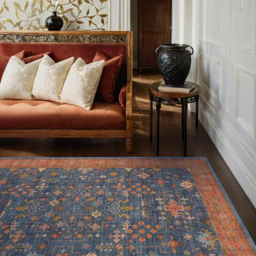 Miniatura 238 de Alfombra Boho Negra para Sala de Estar - Alfombra de Área Lavable de 10x14 Pies, Alfombras de Comedor para Debajo de la Mesa, Alfombra Suave de Pelo