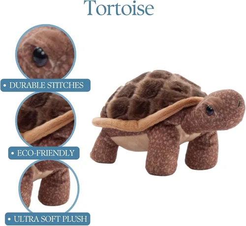 Miniatura 8 de The Petting Zoo - Peluche de tortuga de granja, regalos para niños, animales de granja salvajes, juguete de peluche de tortuga de 9 pulgadas