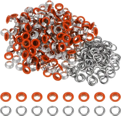 Miniatura 41 de HARFINGTON Juego de 200 ojales redondos de color de 0.394 pulgadas, ojales metálicos con arandelas para álbumes de recortes, zapatos, ropa, lona