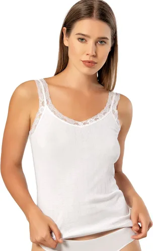 Miniatura 56 de VAVONNE Camiseta sin mangas tipo camisola para mujer, toda de algodón, aireada, suave y cómoda