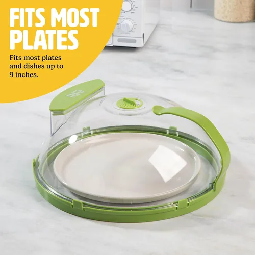 Miniatura 6 de Tasty Cubierta para salpicaduras de microondas con vaporizador de agua integrado y depósito, se adapta a platos de hasta 9 pulgadas, ayuda a retener