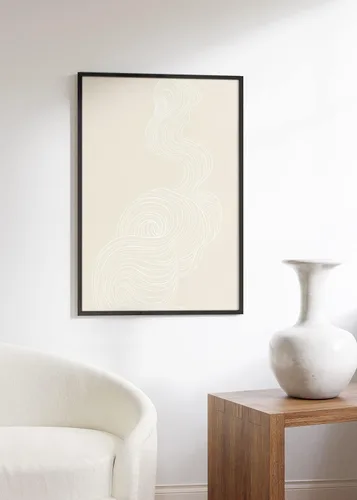 Miniatura 5 de HAUS AND HUES Arte abstracto para pared, decoración de pared neutra, humo beige moderno de mediados de siglo con fondo tostado, impresión artística