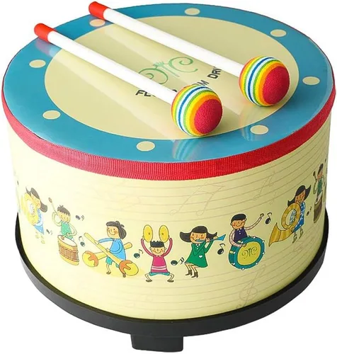 Floor Tom Drum 10 pulgadas Gathering Club Carnival Instrumento de percusión colorido con 2 mazos tambor de música para niños, regalo especial de