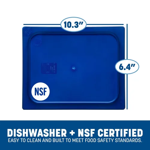 Miniatura 3 de Carlisle FoodService Products StorPlus Tapa inteligente, cubierta para bandejas de comida de tamaño medio, 12.75 x 10.375 pulgadas, 1 unidad, azul