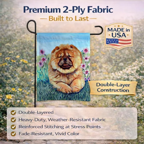 Miniatura 4 de Caroline's Treasures 7020GF Chow Chow - Bandera de jardín decorativa para patio exterior, obras de arte de patio, macizos de flores