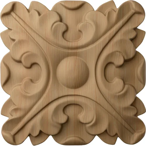 Miniatura 6 de Ekena Millwork ROS02X02ACAL Acanthus Square Rosette, 2 3/4"W x 2 3/4"H x 1/2"P, Aliso