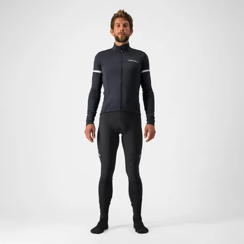 Miniatura 6 de Castelli Camiseta Fondo 2 FZ para hombre, manga larga con aislamiento polar, con cremallera y cuello alto para ciclismo de carretera y grava I